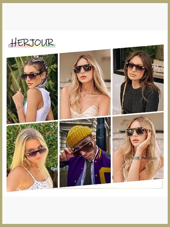 Oversized Square Sunglasses with UV Protection, Polycarbonate Lenses main image 5